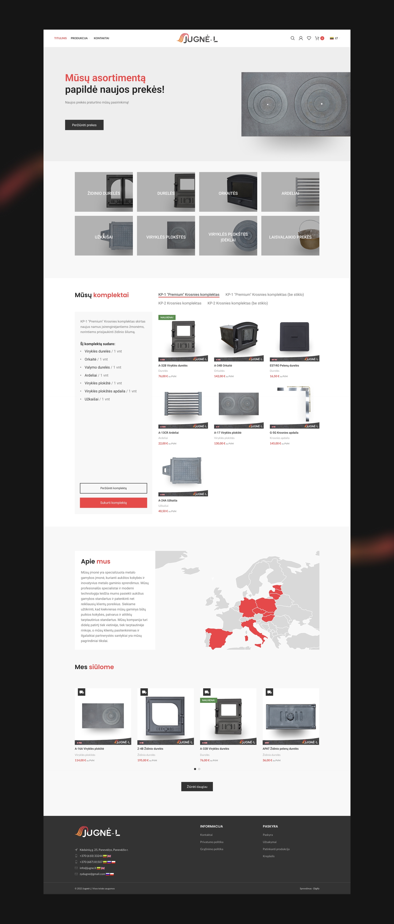 Jugnė-L homepage design